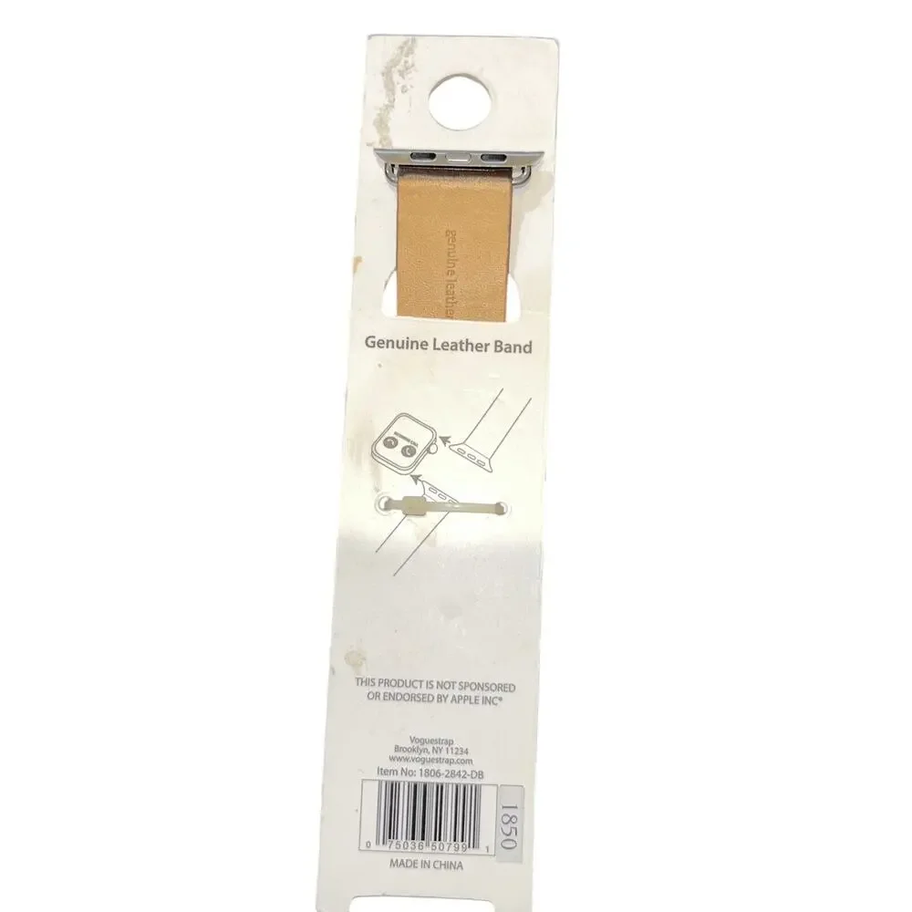 Genuine Leather Apple Watch Band for 42/44/45mm for Series 4,5,6,7,8,9 & SE